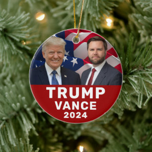 Trump Vance 2024 Julgransprydnad Keramik