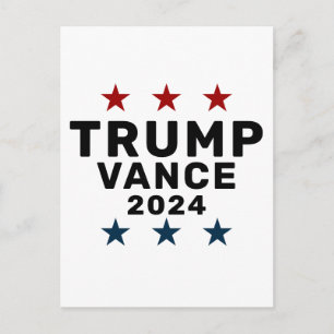 Trump Vance 2024 Klassisk Stjärna Inbjudan Vykort