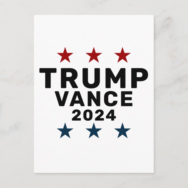 Trump Vance 2024 Klassisk Stjärna Inbjudan Vykort (Framsida)