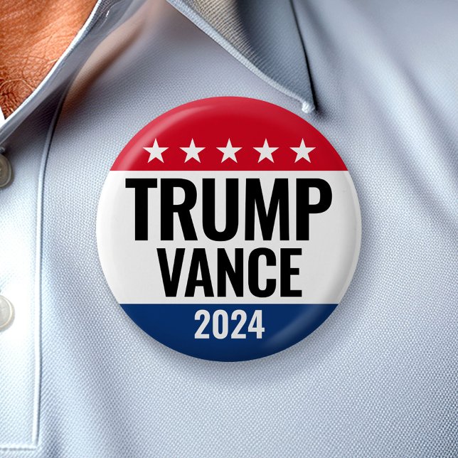Trump Vance 2024 - Klassiska Kampanj Design Stars Knapp (Campaign Button)