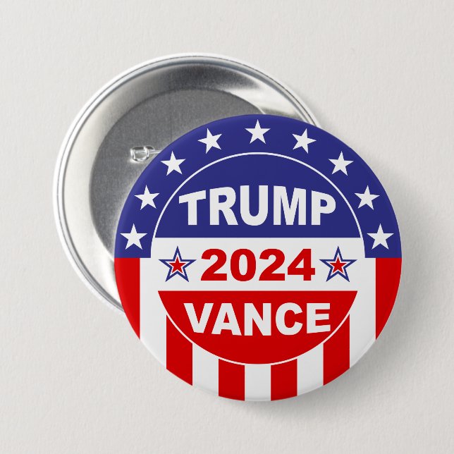 TRUMP VANCE 2024 KNAPP (Framsida & baksida)