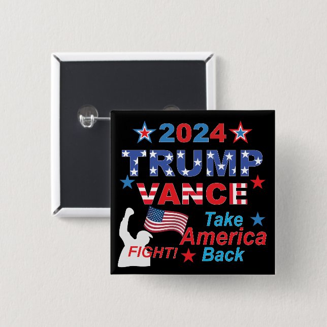 TRUMP VANCE 2024 KNAPP (Framsida & baksida)
