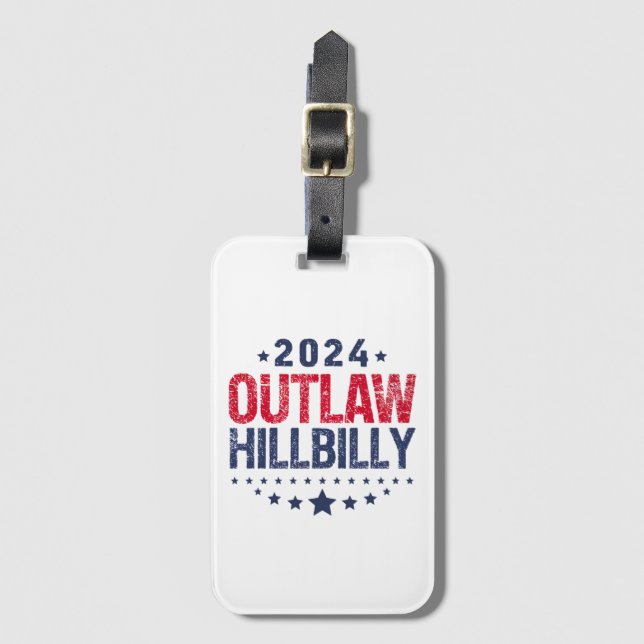 Trump Vance 2024 Outlaw Hillbilly US Flagga Bagagebricka (Framsida vertikal)