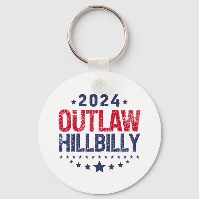 Trump Vance 2024 Outlaw Hillbilly US Flagga Nyckelring (Framsida)
