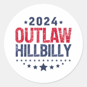 Trump Vance 2024 Outlaw Hillbilly US Flagga Runt Klistermärke