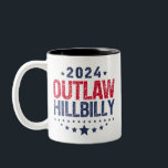 Trump Vance 2024 Outlaw Hillbilly US Flagga Två-Tonad Mugg<br><div class="desc">Trump Vance 2024 Outlaw Hillbilly US Flagga</div>