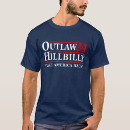 Trump Vance 2024 Outlaw Hillbilly USA flagga Vinta T Shirt