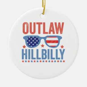 Trump Vance 2024 Outlaw Hillbilly-val Julgransprydnad Keramik