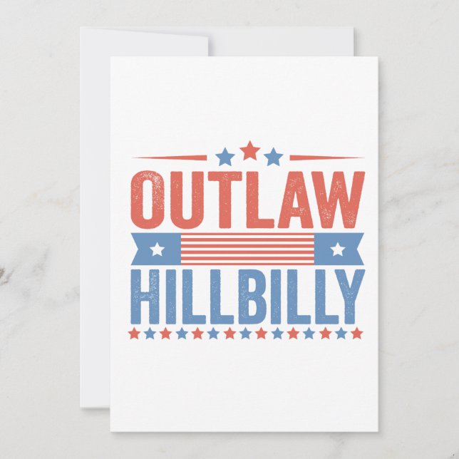 Trump Vance 2024 Outlaw Hillbilly-val Tack Kort (Framsida)
