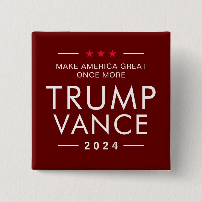 Trump Vance 2024 Politisk president Kampanj Knapp (Framsida)