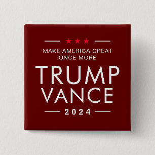 Trump Vance 2024 Politisk president Kampanj Knapp