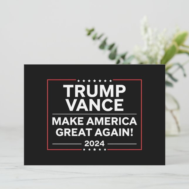 Trump Vance 2024 President JD Vance Vice MAGA Inbjudningar (Stående Fram)