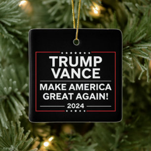 Trump Vance 2024 President JD Vance Vice MAGA Julgransprydnad Keramik