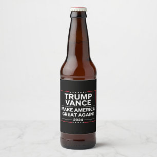 Trump Vance 2024 President JD Vance Vice MAGA Ölflaska Etikett