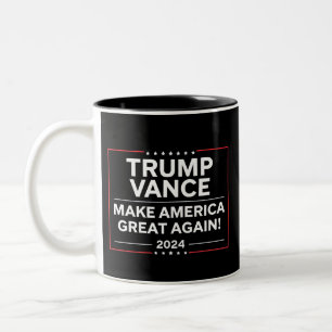 Trump Vance 2024 President JD Vance Vice MAGA Två-Tonad Mugg
