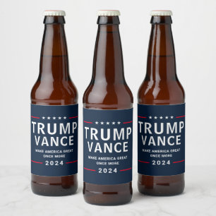 Trump Vance 2024 President Kampanj Ölflaska Etikett