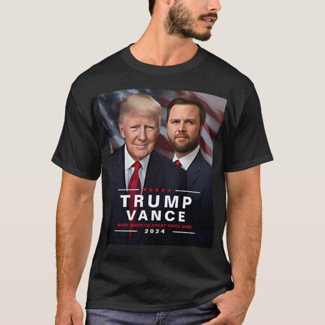 Trump Vance 2024 President Kampanj T Shirt (Framsida)