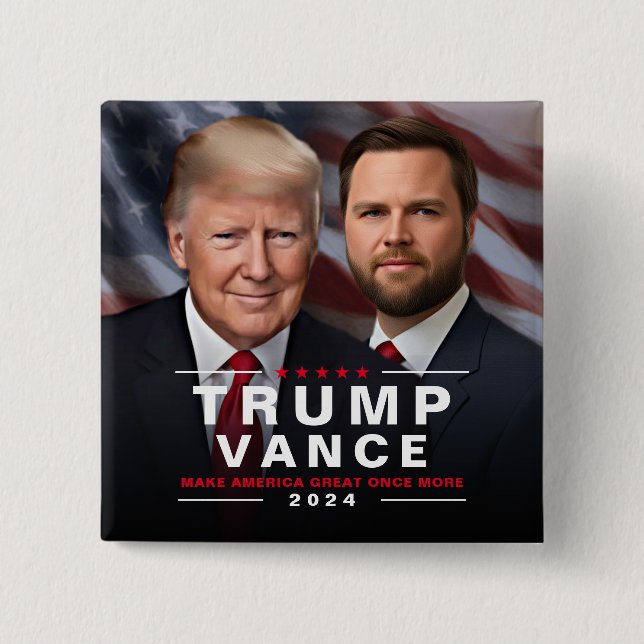 Trump Vance 2024 President VP Kampanj Knapp (Framsida)