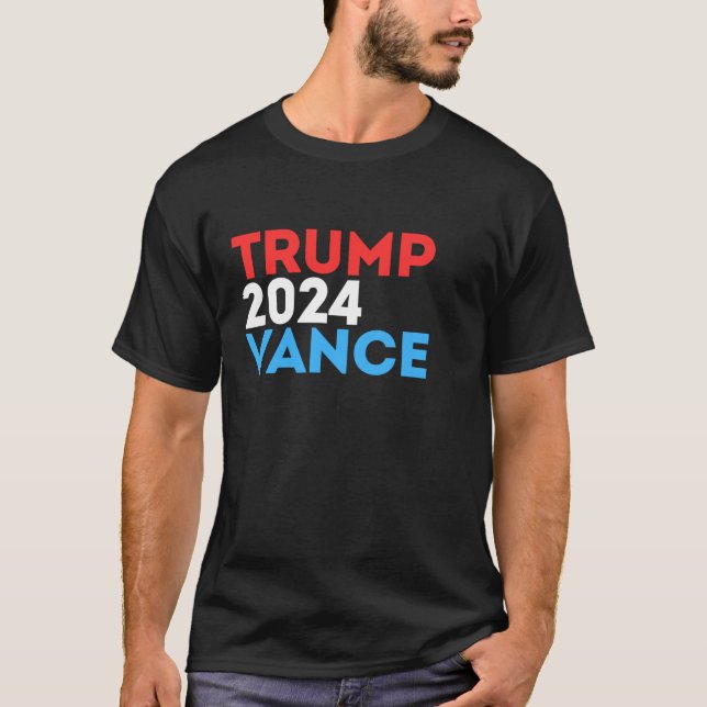 Trump Vance 2024 President VP USA Val Patriot T Shirt (Framsida)