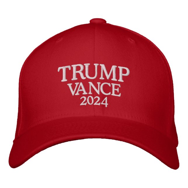 Trump Vance 2024 Red Broderad Keps (Framsida)