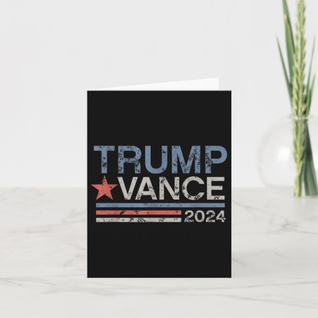 Trump Vance 2024 Retro Rand Trump Jd Vance Kort (Framsida)