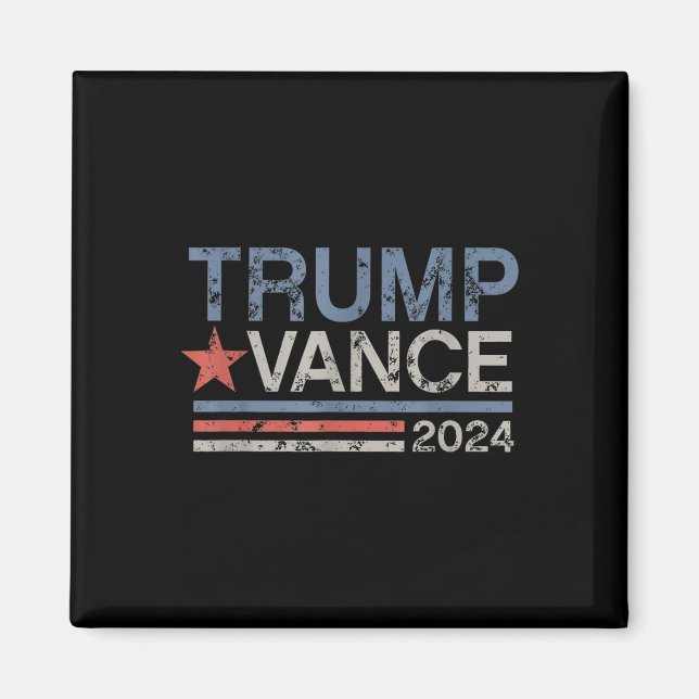 Trump Vance 2024 Retro Rand Trump Jd Vance Magnet (Framsidan)
