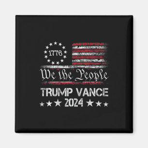 Trump Vance 2024 Retro Rand Trump Jd Vance (på B Magnet