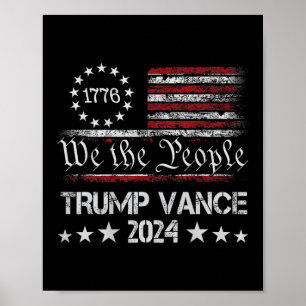 Trump Vance 2024 Retro Rand Trump Jd Vance (på B Poster