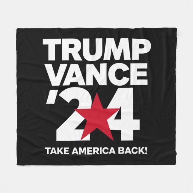 Trump Vance 2024 Rösta Trump 2024 Valet Fleecefilt (Framsidan (Horisontell))