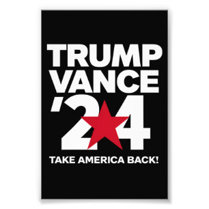 Trump Vance 2024 Rösta Trump 2024 Valet Fototryck