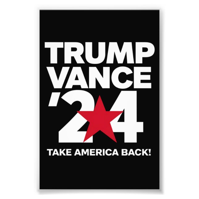 Trump Vance 2024 Rösta Trump 2024 Valet Fototryck (Framsidan)