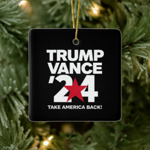 Trump Vance 2024 Rösta Trump 2024 Valet Julgransprydnad Keramik