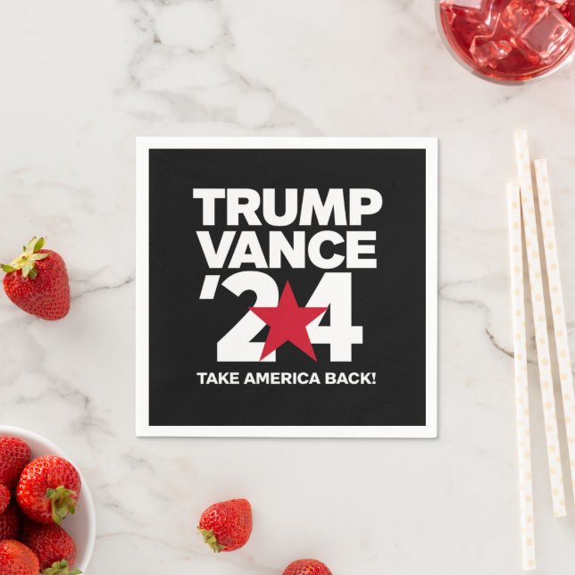 Trump Vance 2024 Rösta Trump 2024 Valet Pappersservett (Insitu)