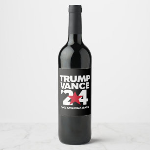 Trump Vance 2024 Rösta Trump 2024 Valet Vinflaska Etikett