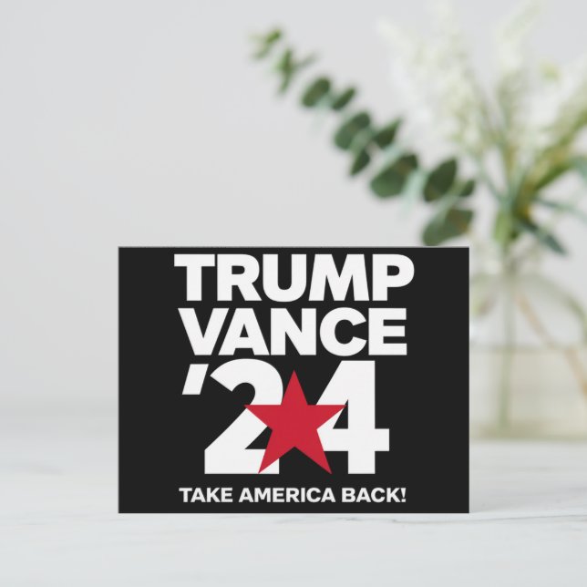 Trump Vance 2024 Rösta Trump 2024 Valet Vykort (Stående Fram)