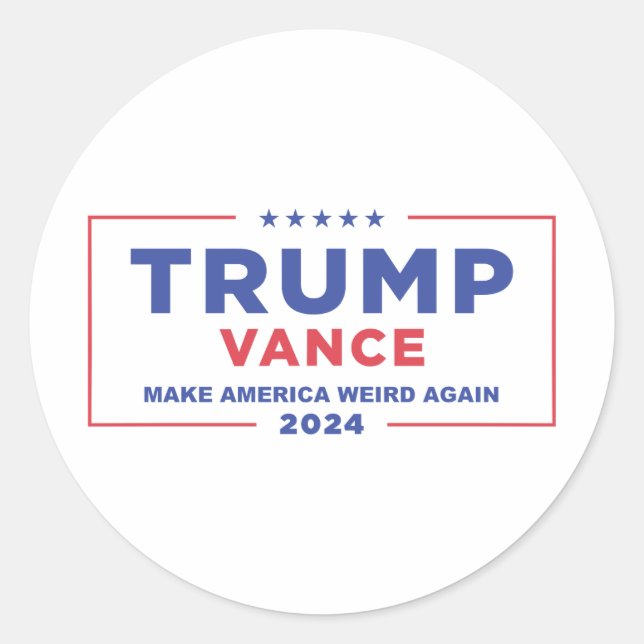 TRUMP VANCE 2024 RUNT KLISTERMÄRKE (Framsida)