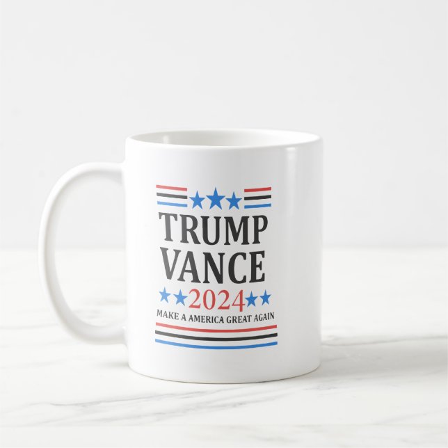 Trump Vance 2024 Shirt Kaffemugg (Vänster)
