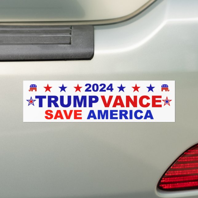 Trump Vance 2024 Spara America Bildekal (På Bil)