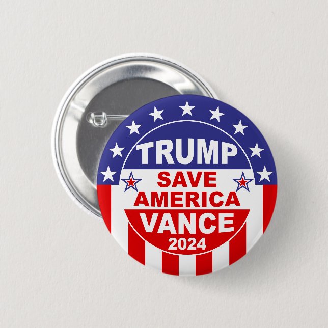 TRUMP VANCE 2024 SPARA AMERICA KNAPP (Framsida & baksida)