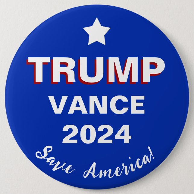 Trump Vance 2024 Spara America! Knapp (Framsida)