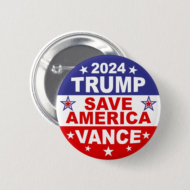 TRUMP VANCE 2024 SPARA AMERICA KNAPP (Framsida & baksida)