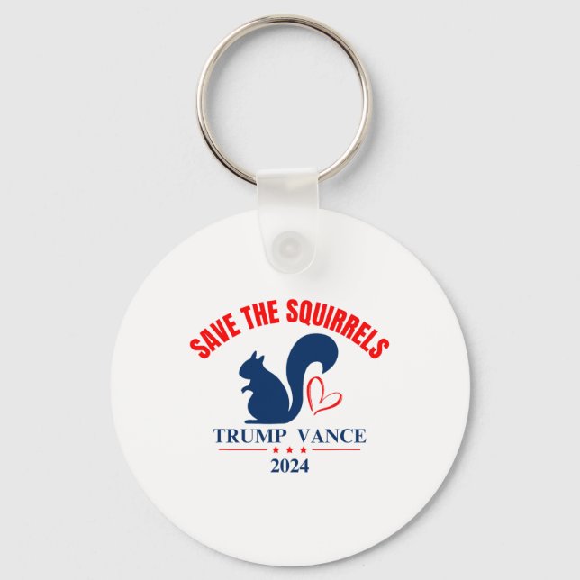 Trump Vance 2024 Spara The Squirrels Nyckelring (Framsida)