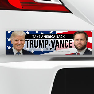 Trump Vance 2024 Ta Amerika tillbaka offertfoto Bildekal
