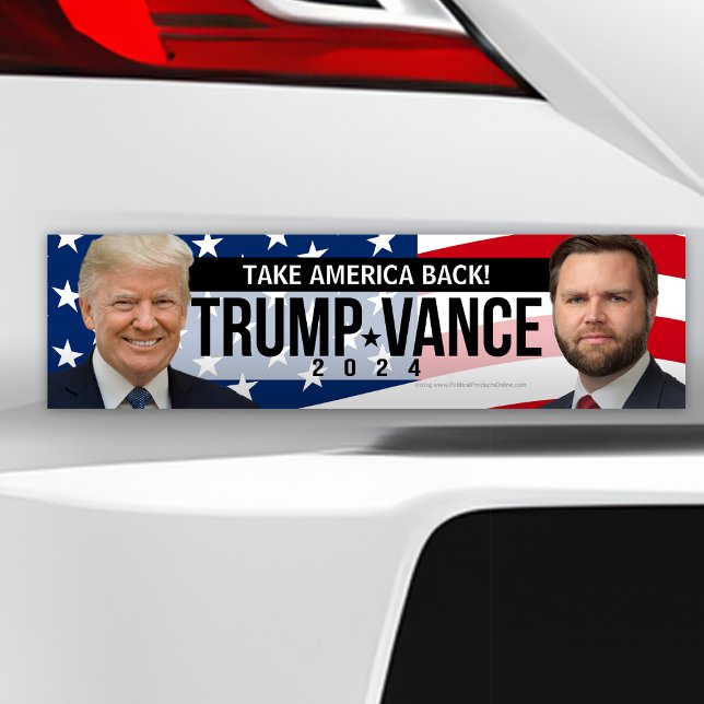 Trump Vance 2024 Ta Amerika tillbaka offertfoto Bildekal (take america back trump vance 2024 bumper sticker car decal)