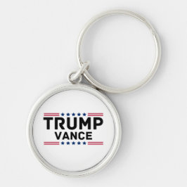 Trump Vance 2024 Trump Support Valection Gift Rund Silverfärgad Nyckelring