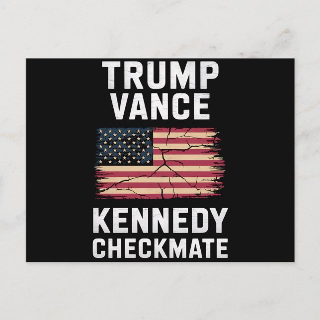Trump Vance 2024 Trump Vance Kennedy Checkmate Vykort (Framsida)