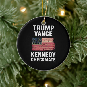 Trump Vance 2024 Trump Vance Kennedy Schackmatt Julgransprydnad Keramik