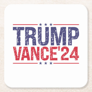 Trump Vance 2024 Underlägg Papper Kvadrat