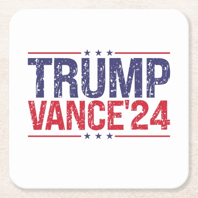 Trump Vance 2024 Underlägg Papper Kvadrat (Framsidan)