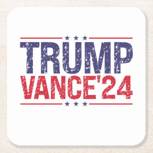 Trump Vance 2024 Underlägg Papper Kvadrat